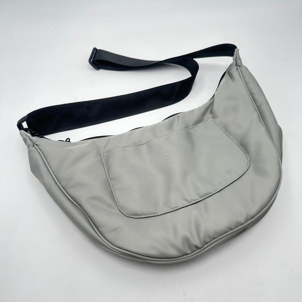 Original Use Gray Crescent Shoulder Bag Adjustable Strap Zip Closure Pocket